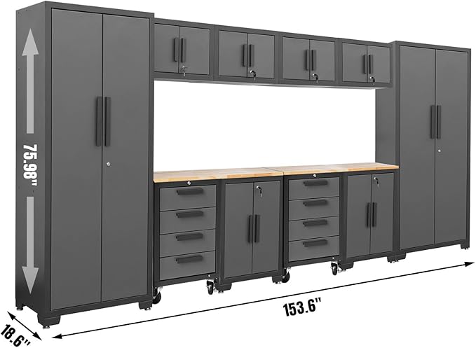 Torin 12 Piece Garage Storage Cabinet Set: Workshop Tool Organizer Chest - Image 3