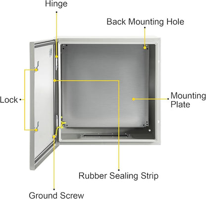 VEVOR NEMA Steel Enclosure, IP66 Waterproof & Dustproof, Outdoor/Indoor - Image 9