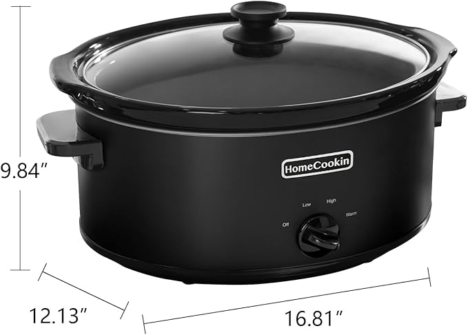 HOMECOOKIN 8 Quart Slow Cooker Oval Manual Pot Food Warmer - Image 4
