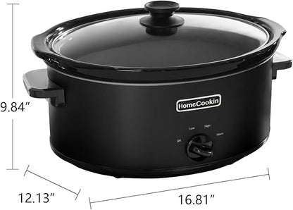 HOMECOOKIN 8 Quart Slow Cooker Oval Manual Pot Food Warmer - Image 4