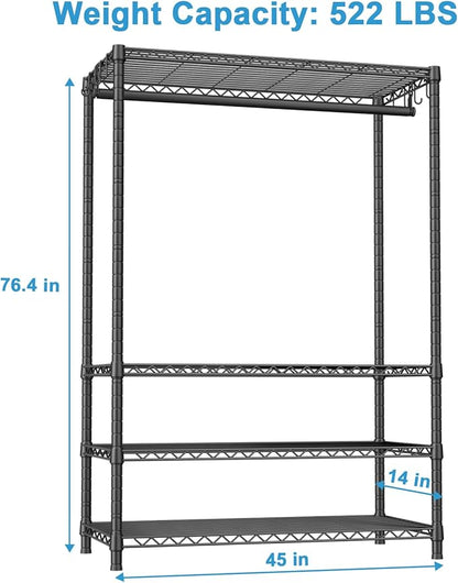 Ulif H4 Plus Portable Closets, 4-Tier Clothes Garment Rack - Image 5