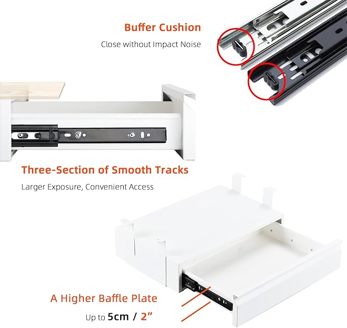 Under Desk Drawer 18", Pull-out Storage Organizer - Image 4
