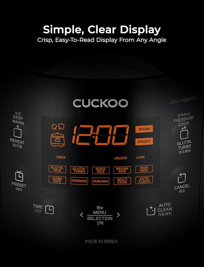 CUCKOO High Pressure Rice Cooker 6-Cup Uncooked / 12-Cup Cooked - Image 7