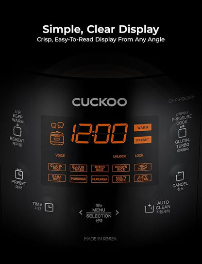 CUCKOO High Pressure Rice Cooker 6-Cup Uncooked / 12-Cup Cooked - Image 7