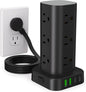 Power Strip Tower with Multiple Outlets, Flat Plug Surge Protector Tower by Unknown