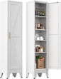 Narrow Metal Cabinet with 4 Adjustable Shelves and Barn Doors, Tall Bathroom by YAUWOHFactoryOutletsColorfulMetalFurniture