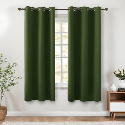 KOUFALL Olive Green Curtains 72 Inch Long by KOUFALL