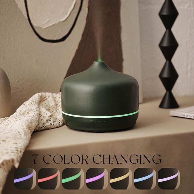 Porseme 500ml Ceramic Essential Oil Diffuser Aromatherapy Ultrasonic Cool Mist - Image 3