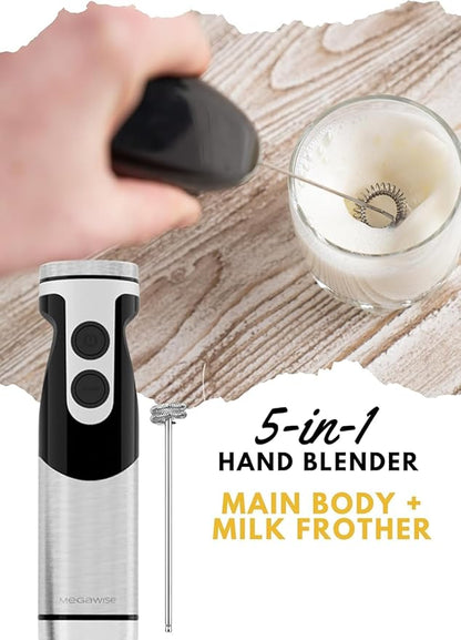 MegaWise Pro Titanium Reinforced 5-in-1 Immersion Hand Blender, Powerful 400W - Image 8