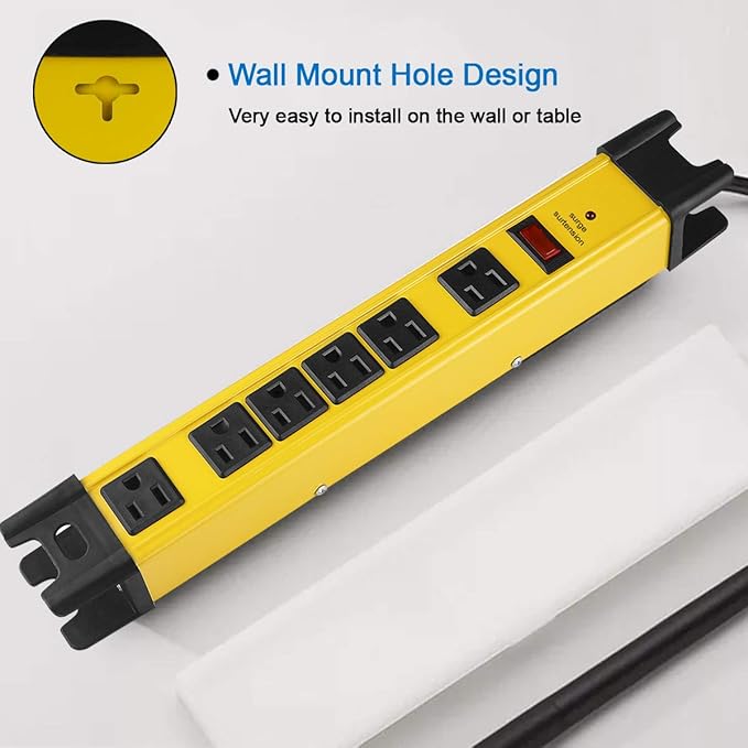 CCCEI Heavy Duty Power Strip Surge Protector - Image 4