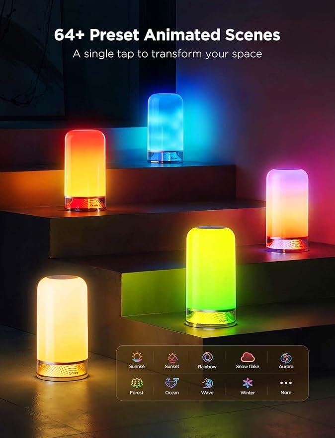 Govee RGBIC Smart Table Lamp 2, Touch Bedside Small Table Lamp Compatible - Image 3