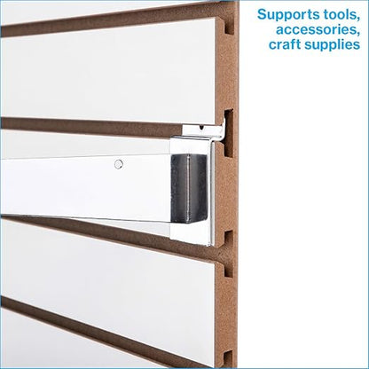 SSWBasics 4ft x 2ft Horizontal White Slatwall Panels Easy Organizer - Image 3