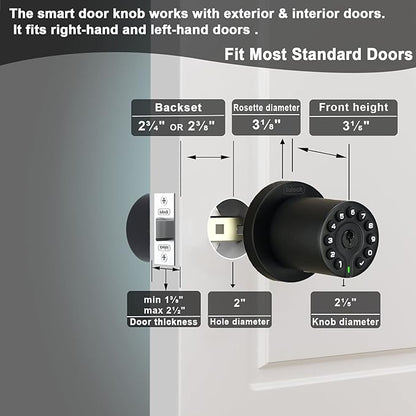 iulock IU-20 Code Door Lock, Electronic Door Knob - Image 6