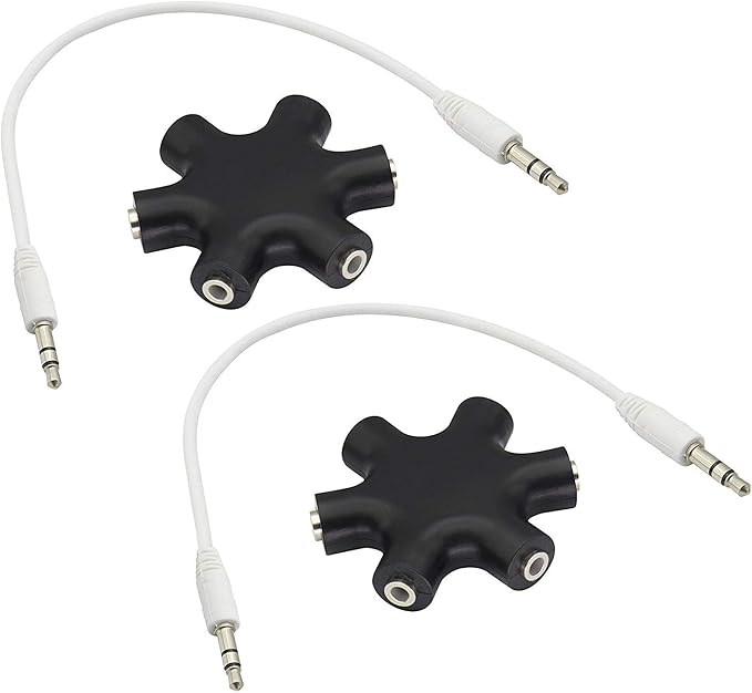 zdyCGTime Headphone Splitter, 6-Port Music Sharer, 3.5mm 6 Port Female Headset by zdyCGTime