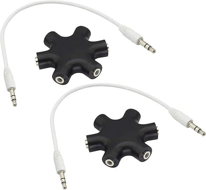 zdyCGTime Headphone Splitter, 6-Port Music Sharer, 3.5mm 6 Port Female Headset by zdyCGTime