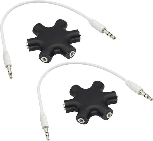 zdyCGTime Headphone Splitter, 6-Port Music Sharer, 3.5mm 6 Port Female Headset by zdyCGTime