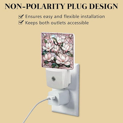 PODMemory Magnolia Stained Glass Night Lights Plug into Wall - Image 4