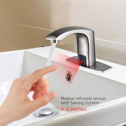 HALO H59 Brass Chrome Touchless Bathroom Faucet 4 AA Batteries Powered - Image 5