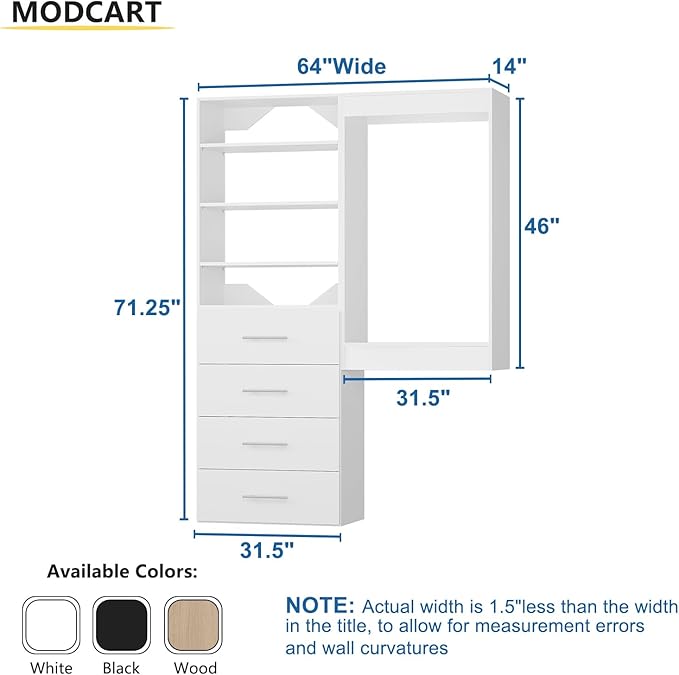64" Wide Modular Closet Organizer - Image 2