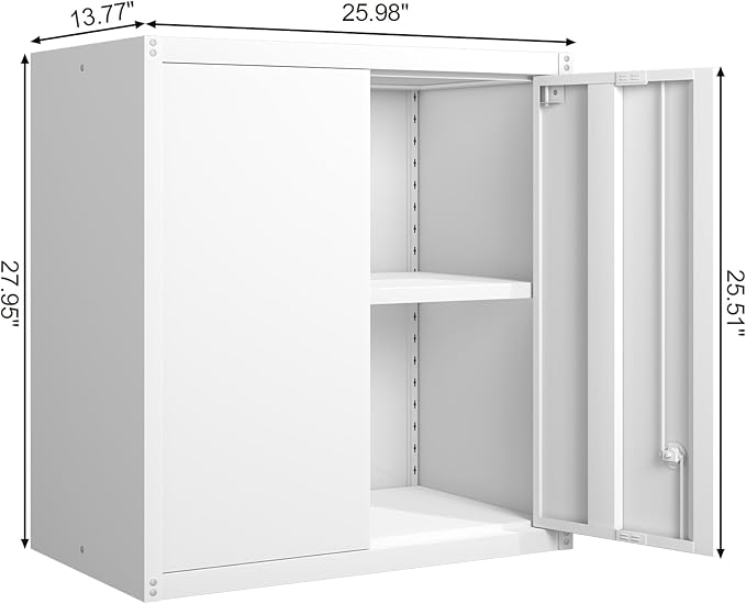 GREATMEET Metal Wall Cabinet, Wall Mounted Storage Cabinet - Image 3