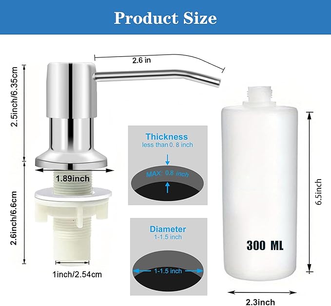 Ouest Dish Soap Dispenser for Kitchen Under Built-in Soap Dispenser Pump - Image 2