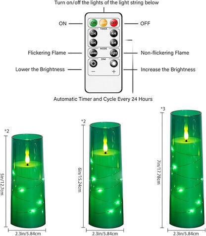 Flameless Candles with Embedded Star String, Battery Operated LED Pillar - Image 5