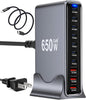 650W USB C Fast Charger Block, 10 Port USB Charging Station, GaN Ⅲ Pro Double by Unknown