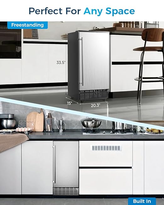 Commercial Ice Maker with Water Pump, Built-in Undercounter Ice Maker with - Image 7