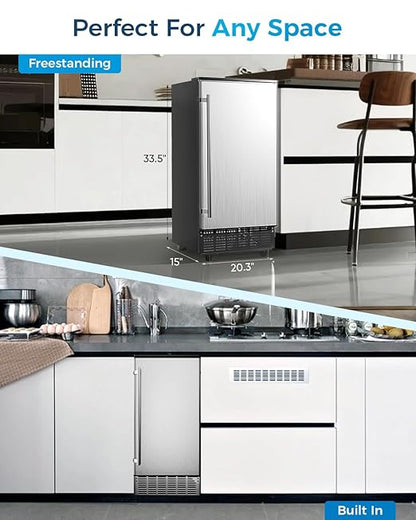 Commercial Ice Maker with Water Pump, Built-in Undercounter Ice Maker with - Image 7