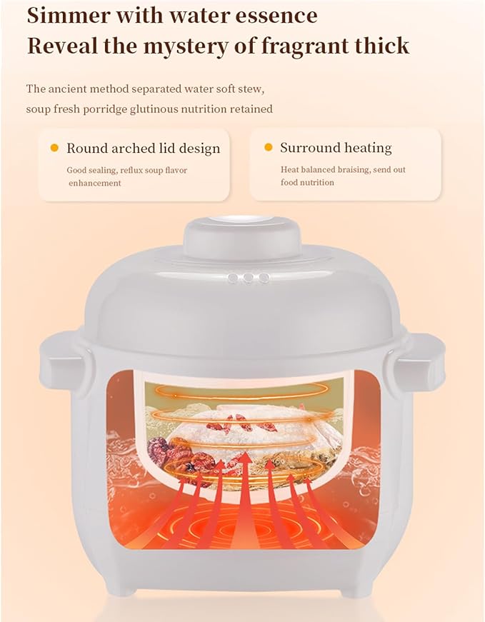 1L Ceramic Stew Pots Electric Porridge Soup Cooker - Image 5