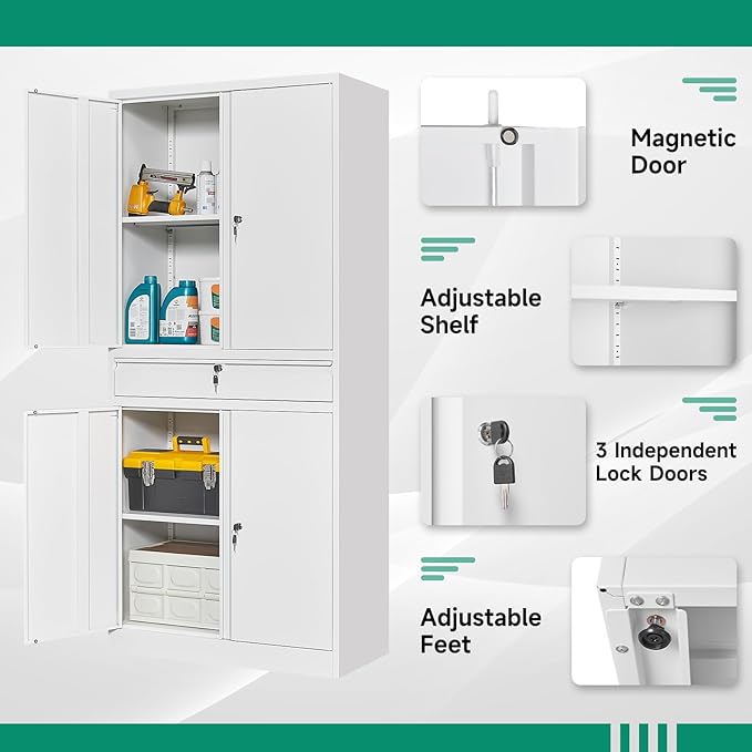 Letaya Metal Garage Storage Cabinet - Image 5