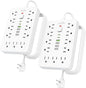 JouleLoom 2 Pack 6 FT Flat Plug Surge Protector Power Strip, 11 Multiple AC by JouleLoom