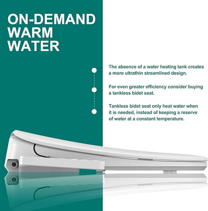 Aquatiz Elongated Smart Toilet Seat, Electronic Heated Toilet Seat, - Image 4