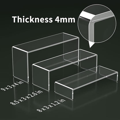HIIMIEI Acrylic Display Riser, 3 Step 9" Large Acrylic Risers, Tiered Display - Image 3
