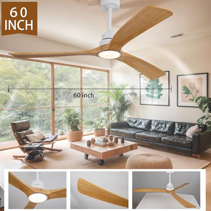 Gaizw Ceiling Fans with Lights and Remote Control, 60 Inch Ceiling Fan with - Image 5
