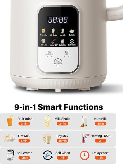 GDOR 35oz Nut Milk Maker, 9-in-1 Plant Milk Machine - Image 2