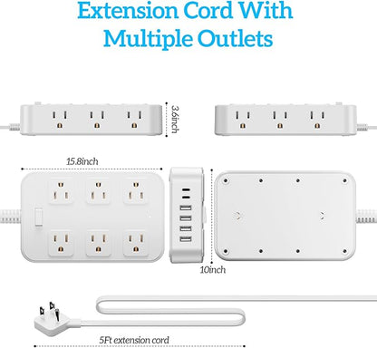 Solidock Flat Plug Power Strip Surge Protector - Image 6