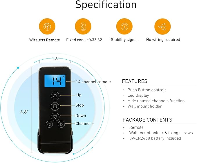 15-Channel Blind Remote Controller, Window Blinds & Shades - Image 6