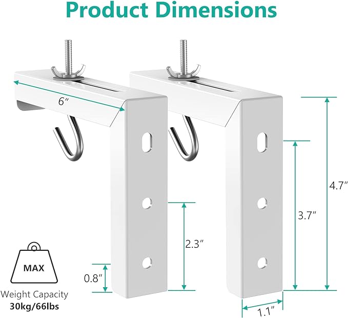 WALI Universal Projector Screen Ceiling Mount, Wall Hanging Mount L-Brackets - Image 4