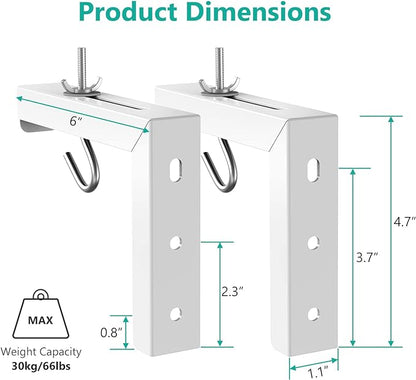 WALI Universal Projector Screen Ceiling Mount, Wall Hanging Mount L-Brackets - Image 4