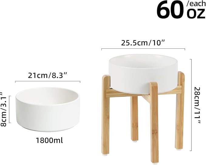 Ceramic Raised Dog Bowl Set, Elevated Dog Bowl - Image 2
