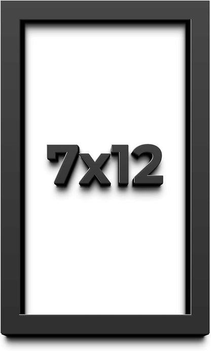 7x12 Shadow Box Frame Black | 1 Inch Deep Solid Wood Shadowbox Display Frame | by CustomPictureFrames