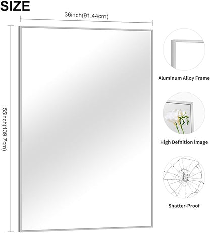 36x55 inch Bathroom Mirror, Large Rectangular Wall Mirrors - Image 4