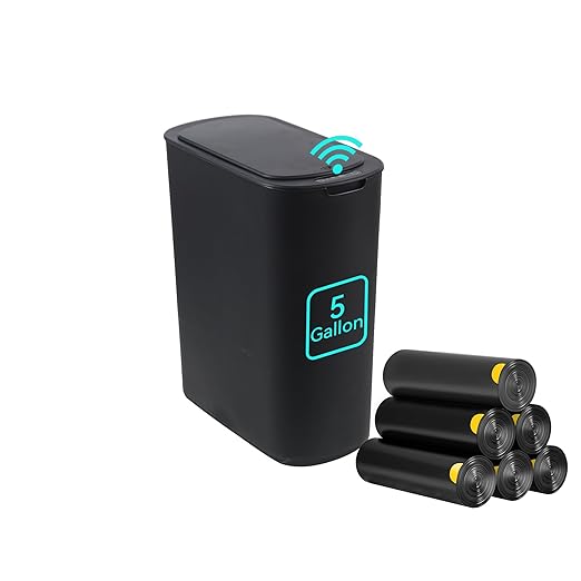 5 Gallon Motion Sensor Bathroom Trash Can Automatic Garbage Cans by LJIACLEATouchlessTrashCan
