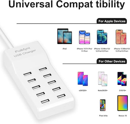 2 Pack 10-Ports USB Charger Station, Power Strips - Image 2