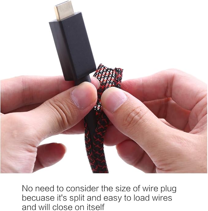 Alex Tech 10ft - 1/4 inch Cord Protector Wire Loom Tubing Cable Sleeve Split - Image 2