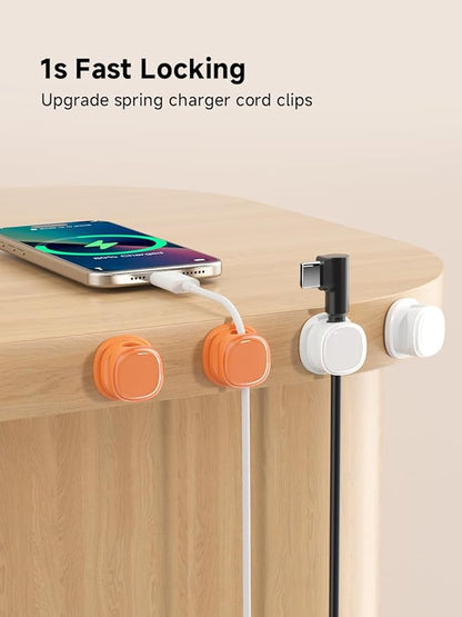 9 Pack Cord Organizer, Spring Cable Management, Adhesive Cute Cable Holder Clips - Image 4