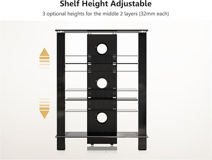 FITUEYES 4-Tier AV Media Cabinet Stand Component Cabinet, Gaming TV Stand and - Image 4