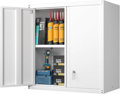 GREATMEET Metal Wall Cabinet, Wall Mounted Storage Cabinet by GREATMEET
