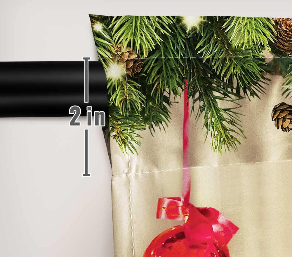 Funnytree Christmas Fireplace Window Curtains for Kids Merry Xmas Winter New Year's Eve Tree Gifts Holiday Baby Bedroom Nursery Toddler Home Party Decor Durable Fabric Machine Washable 82 in x 84 in